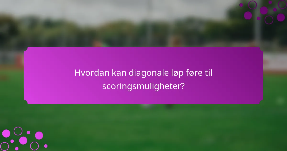 Hvordan kan diagonale løp føre til scoringsmuligheter?