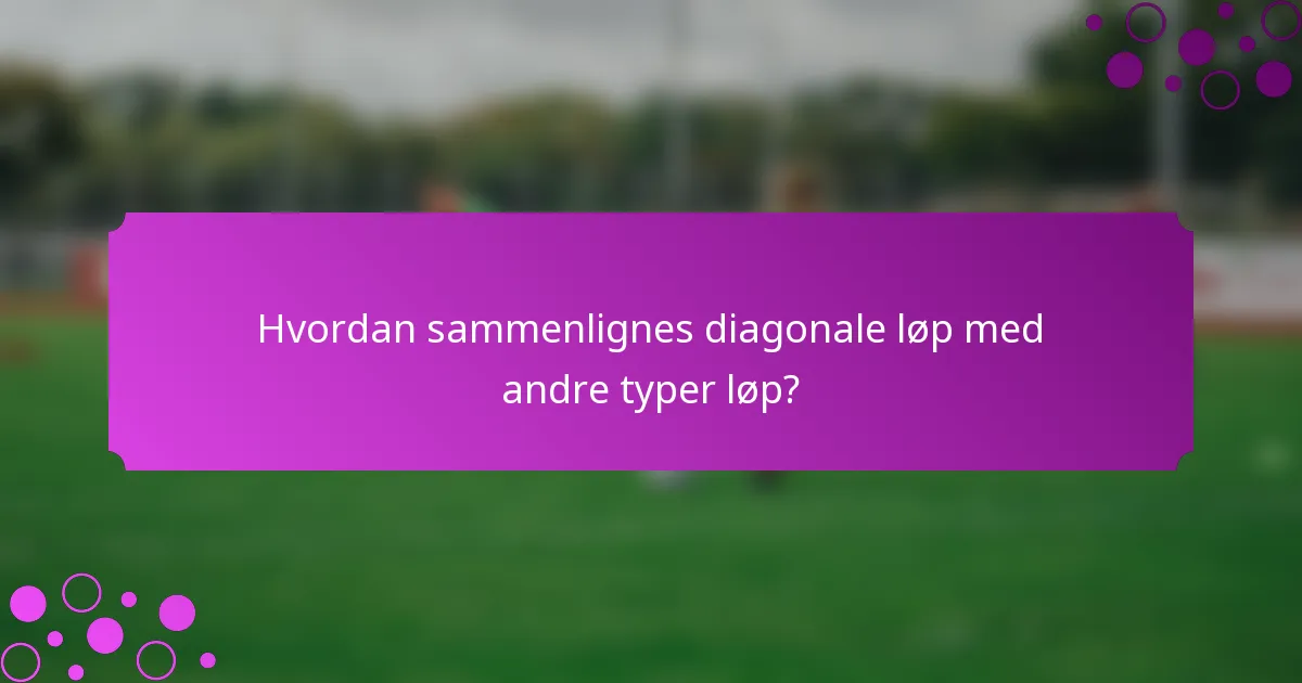 Hvordan sammenlignes diagonale løp med andre typer løp?